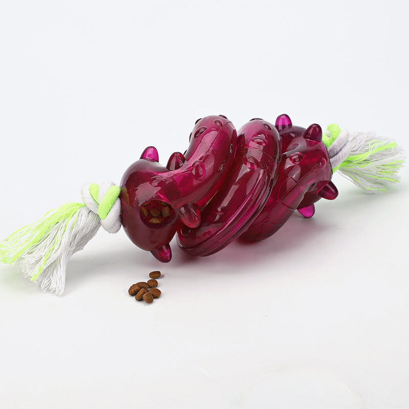 JMT-272586 Interactive Dog Bite Toy with Teeth Grinding Resistance and Leakage Feature, Cotton Rope and TPR Material, Available in Two Sizes