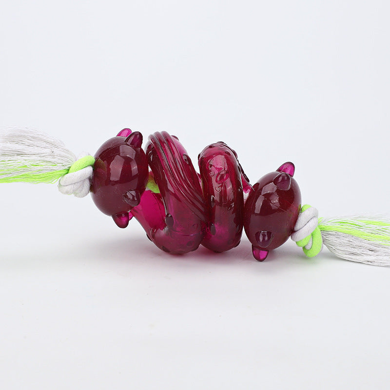 JMT-272586 Interactive Dog Bite Toy with Teeth Grinding Resistance and Leakage Feature, Cotton Rope and TPR Material, Available in Two Sizes