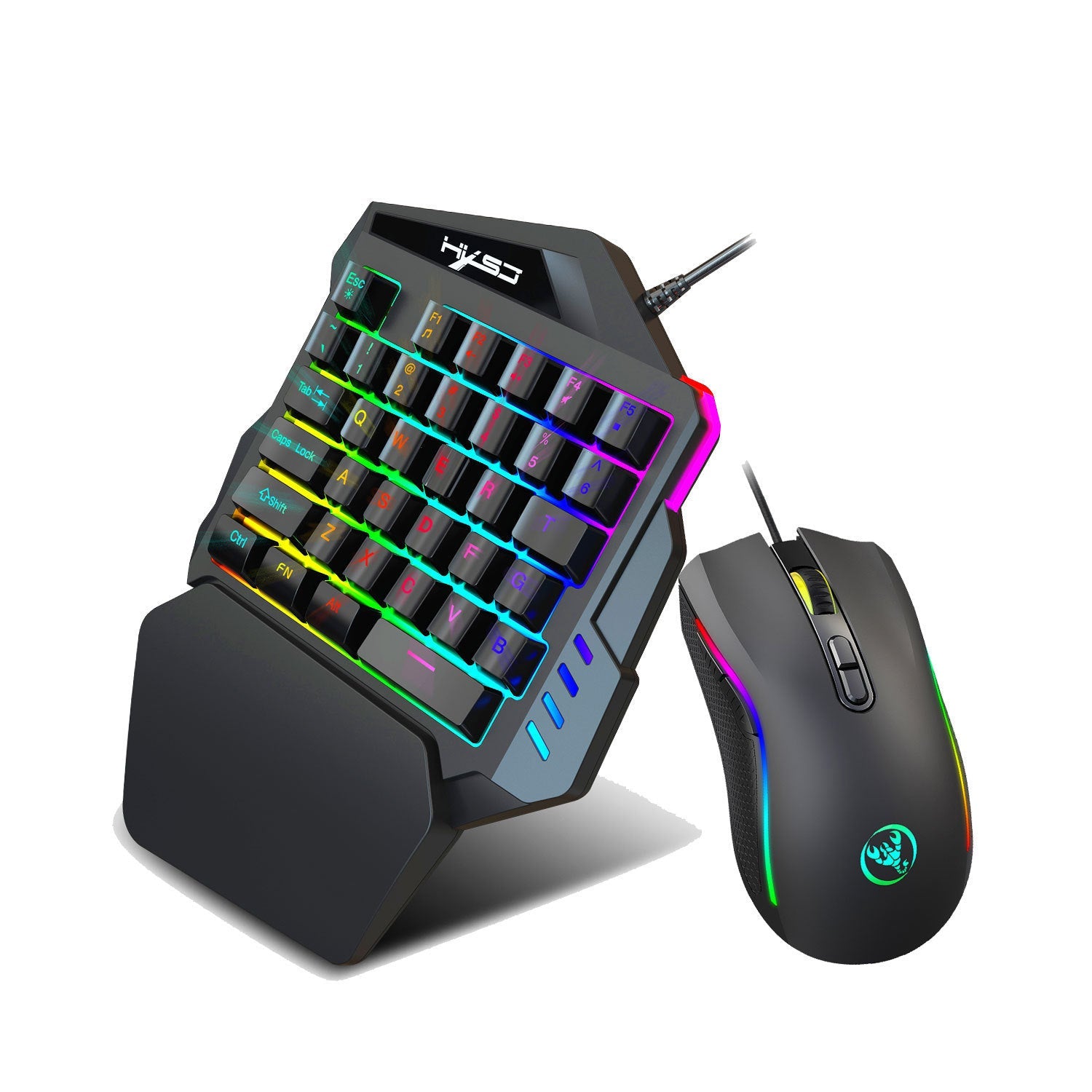 JMT-272906 Single-Hand USB Gaming Keyboard Left-Hand Glove with Backlight and Waterproof Features