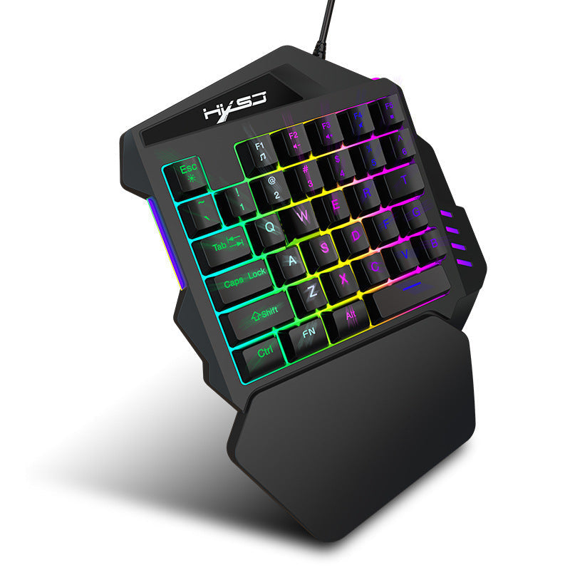 JMT-272906 Single-Hand USB Gaming Keyboard Left-Hand Glove with Backlight and Waterproof Features