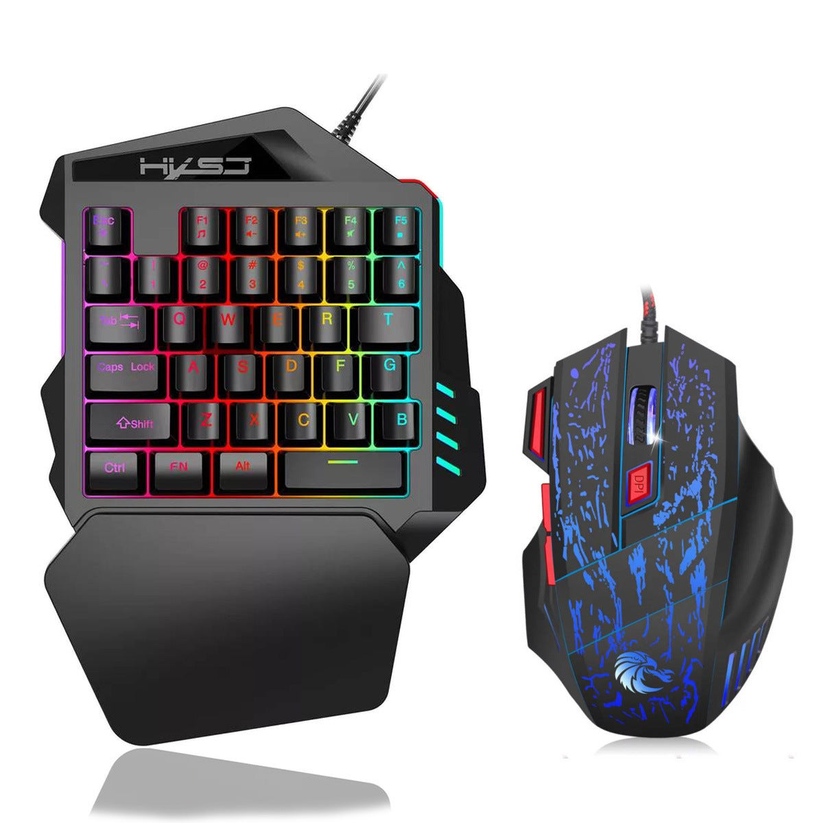 JMT-272906 Single-Hand USB Gaming Keyboard Left-Hand Glove with Backlight and Waterproof Features