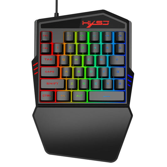 JMT-272906 Single-Hand USB Gaming Keyboard Left-Hand Glove with Backlight and Waterproof Features
