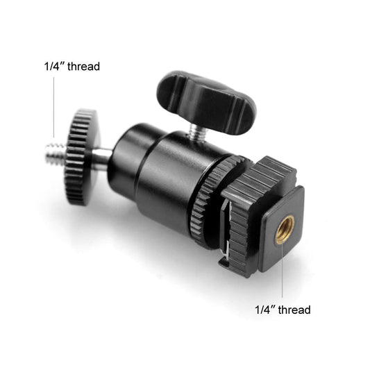 JMT-272970 2-in-1 Square Bottom Camera Hot Shoe Head with Cold Shoe Holder and 1/4 Screw Interface