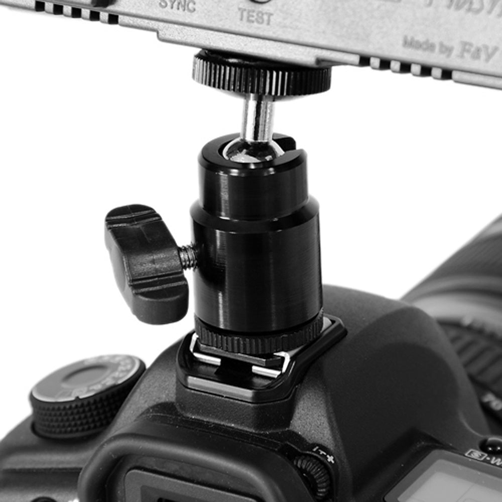 JMT-272970 2-in-1 Square Bottom Camera Hot Shoe Head with Cold Shoe Holder and 1/4 Screw Interface