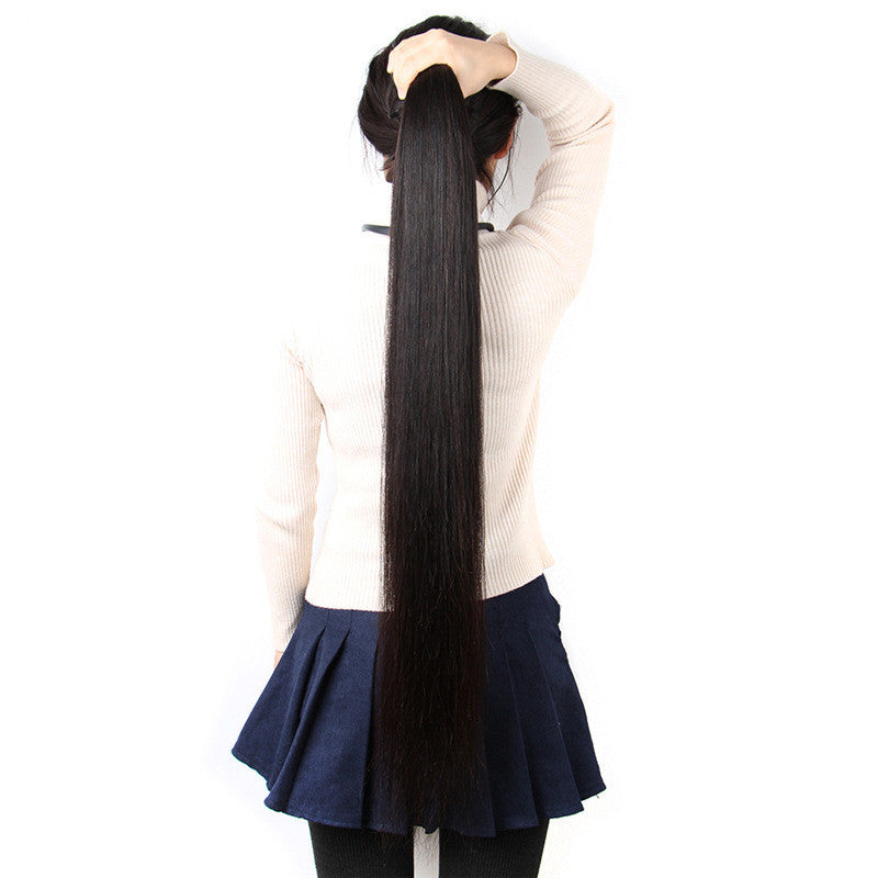 JMT-272970 Long Peruvian Real Hair Wig - Smooth, Straight, Dyeable and Ironable Options
