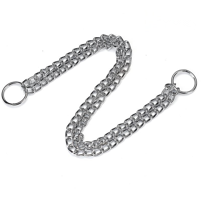JMT-273098 Double-Row Chrome-Plated Iron Dog Collar – Available in Various Sizes