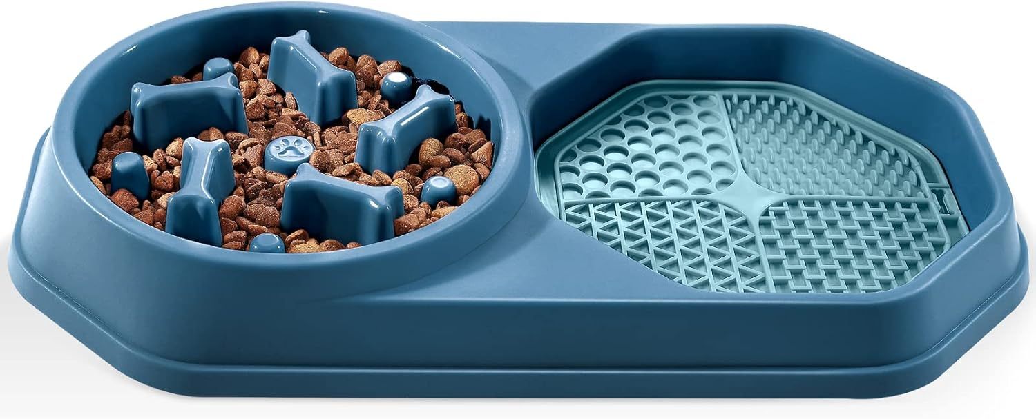 JMT-273418 Interactive Slow Feeder Dog Bowl for Healthy Eating and Weight Management, Non-Slip Design, Easy to Clean