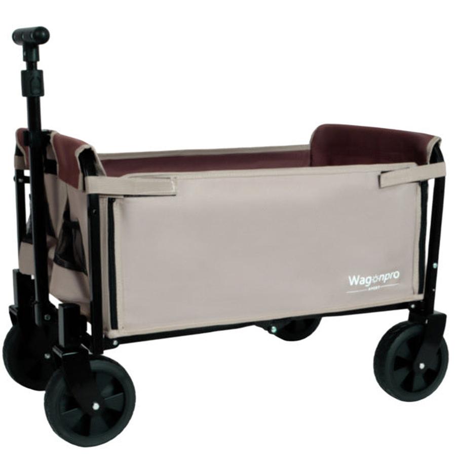 JMT-273482 Convertible Camping Wagon Cart with Bench Seat, Storage Space, and Dog Tether