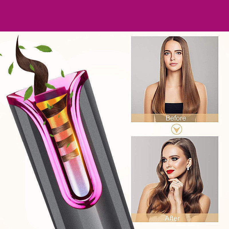 JMT-273738 Smart Wireless LCD Automatic Curling Iron with Tourmaline Ceramic Technology for Effortless Curls