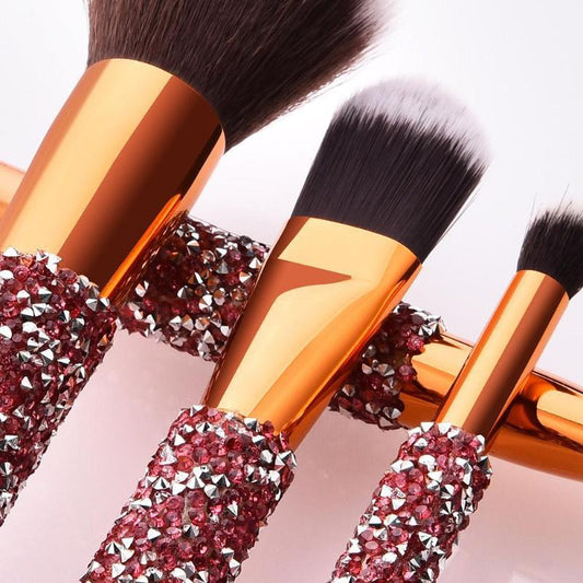 JMT-273866 Colorful 10-Piece Makeup Brush Set with Nylon Hair for Eyes, Cheeks, and Lips