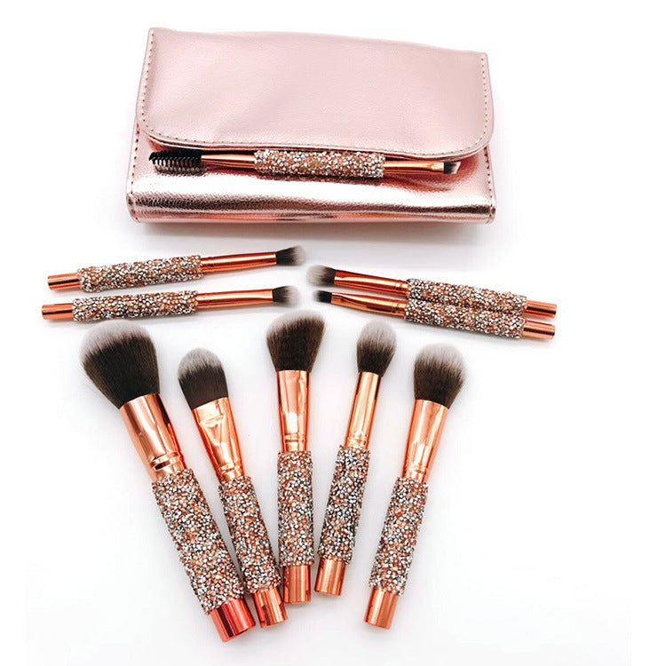 JMT-273866 Colorful 10-Piece Makeup Brush Set with Nylon Hair for Eyes, Cheeks, and Lips
