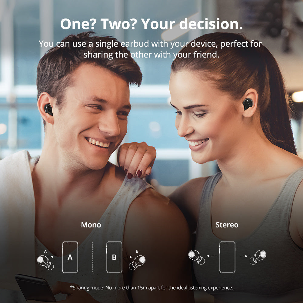 JMT-274250 True Wireless Bluetooth Earphones with Noise Cancellation and 24-Hour Playtime
