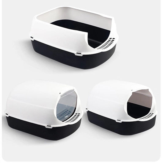 JMT-274826 Splash-proof Enclosed Cat Toilet - Foldable and Detachable Design in Multiple Colors