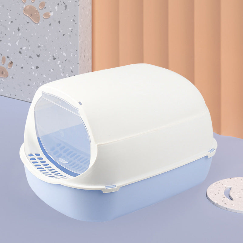 JMT-274826 Splash-proof Enclosed Cat Toilet - Foldable and Detachable Design in Multiple Colors