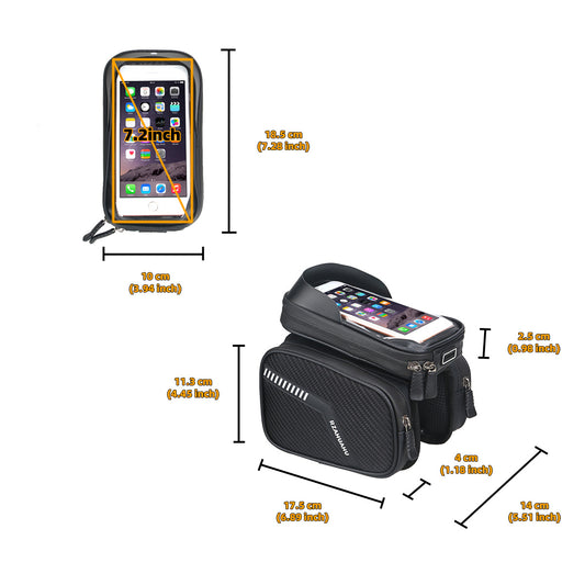 JMT-275274 Bike Saddle Storage Bag for Mobile Phones - Front Beam Mounting Solution