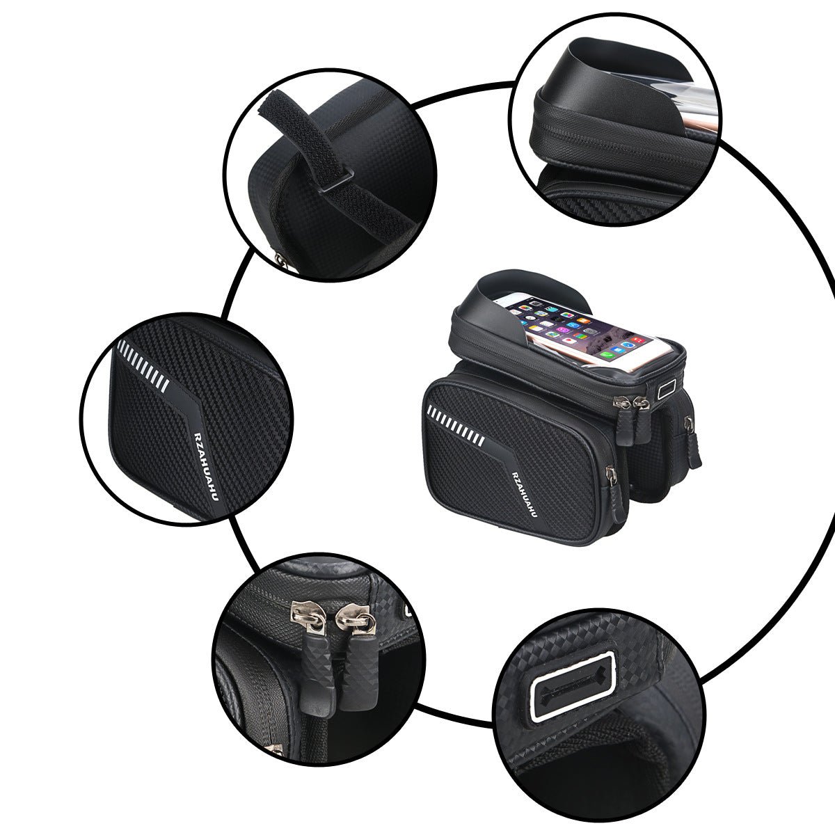JMT-275274 Bike Saddle Storage Bag for Mobile Phones - Front Beam Mounting Solution