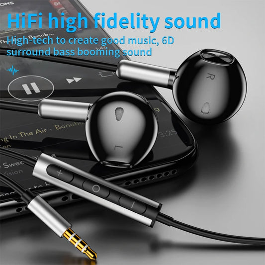 JMT-275402 3.5mm Wired Earphones with Handsfree Microphone and Stereo Sound