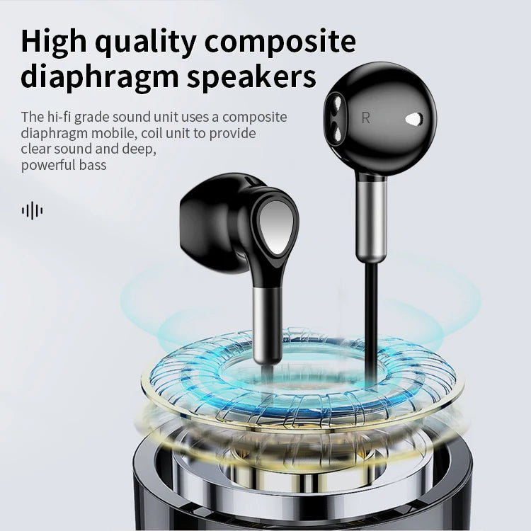 JMT-275402 3.5mm Wired Earphones with Handsfree Microphone and Stereo Sound
