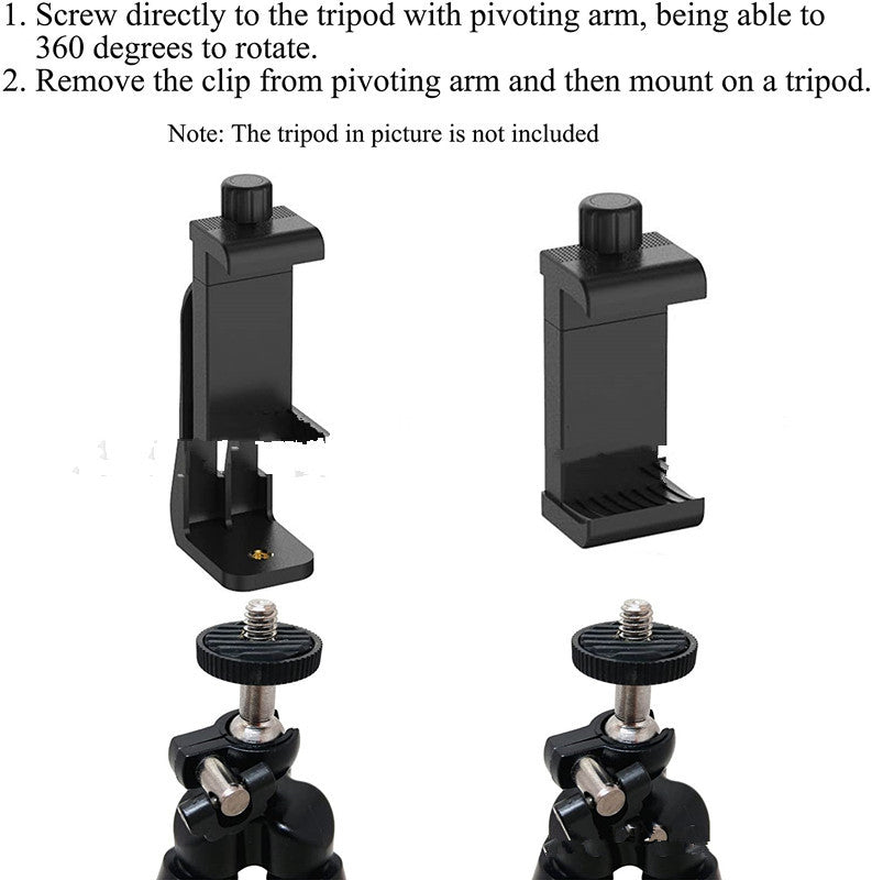 JMT-275594 Adjustable Smartphone Clip Tripod for Live Broadcast and Self-Timer Functions