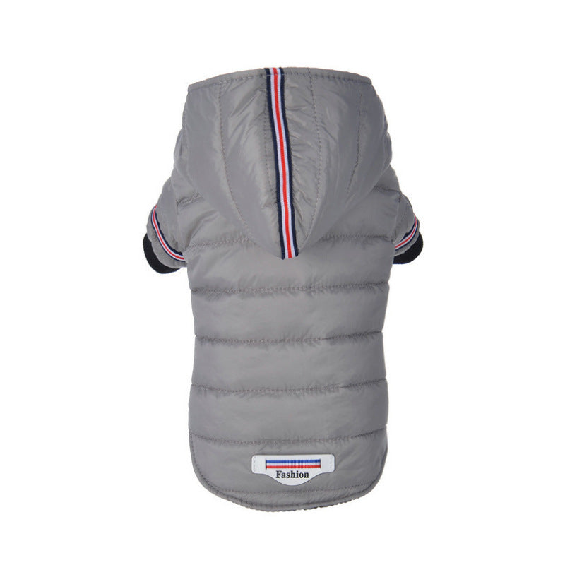 JMT-275658 Cozy Cotton Jacket for Small Dogs - Autumn and Winter Outerwear in Red and Gray