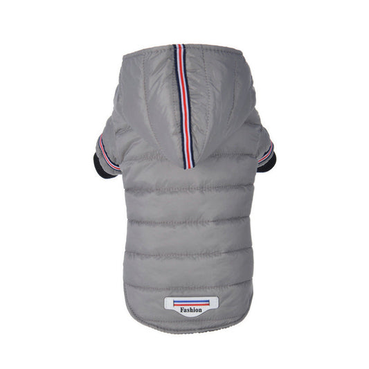 JMT-275658 Cozy Cotton Jacket for Small Dogs - Autumn and Winter Outerwear in Red and Gray