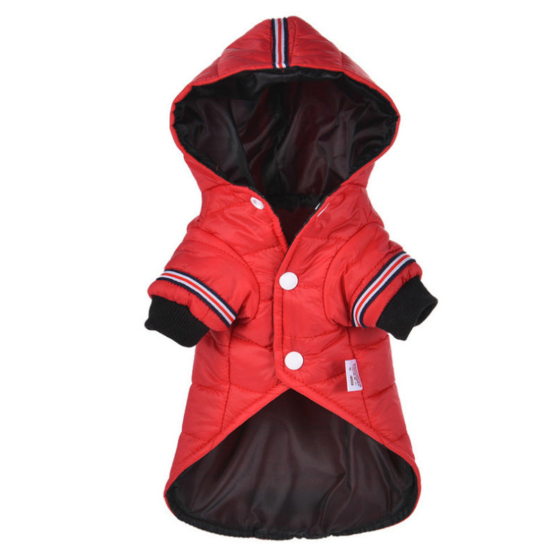 JMT-275658 Cozy Cotton Jacket for Small Dogs - Autumn and Winter Outerwear in Red and Gray