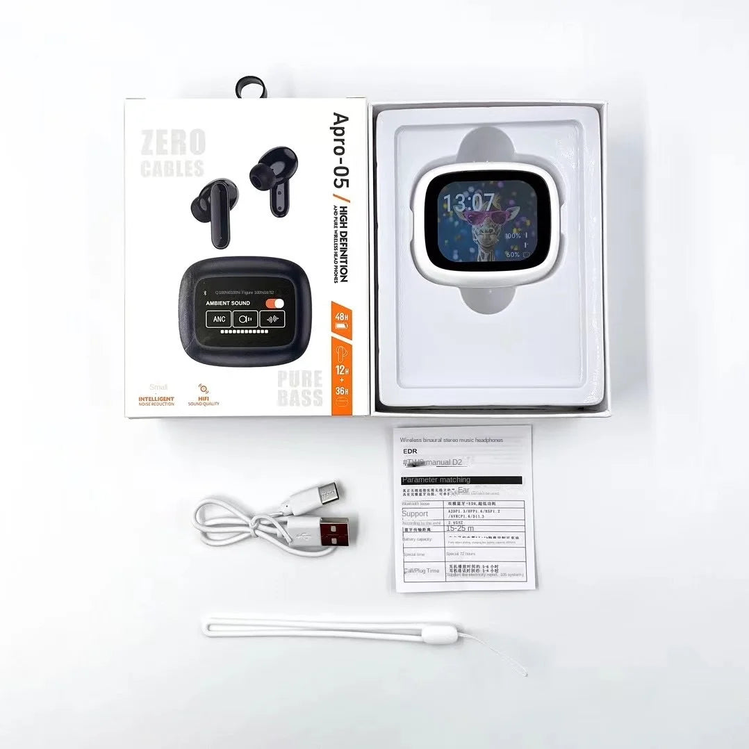 JMT-275914 Wireless In-Ear Headset with Smart Screen and Blue LED Battery Indicator – Noise Reduction for Clear Calls