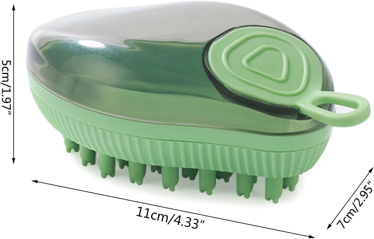 JMT-275978 Silicone Dog Bath Brush with Soap Dispenser - Grooming & Massage Tool for Dogs and Cats
