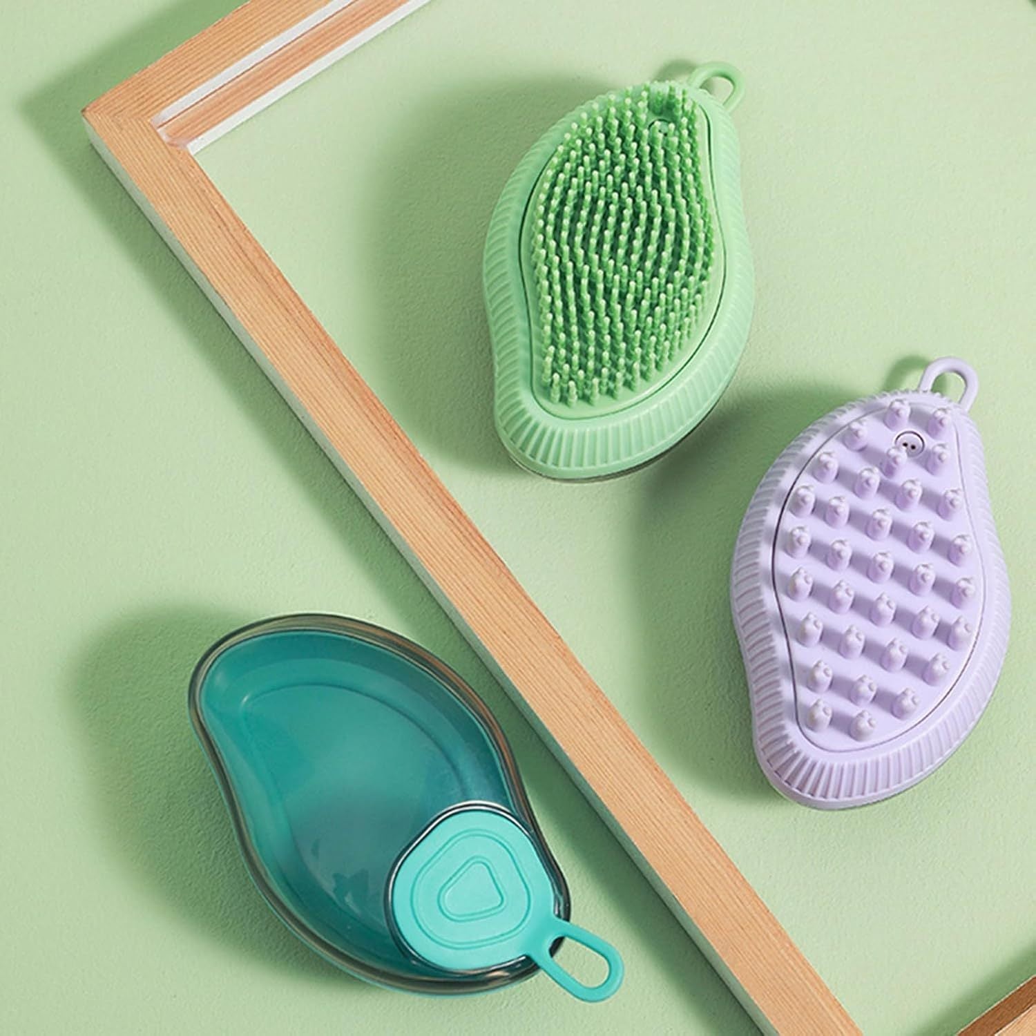 JMT-275978 Silicone Dog Bath Brush with Soap Dispenser - Grooming & Massage Tool for Dogs and Cats