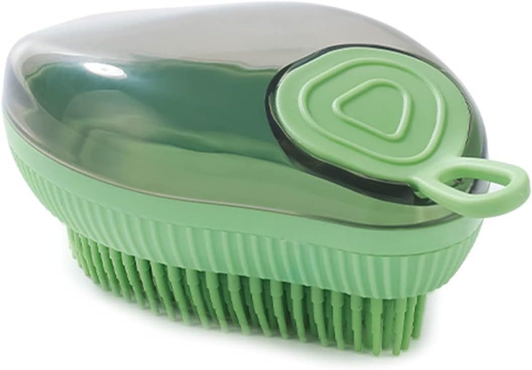 JMT-275978 Silicone Dog Bath Brush with Soap Dispenser - Grooming & Massage Tool for Dogs and Cats