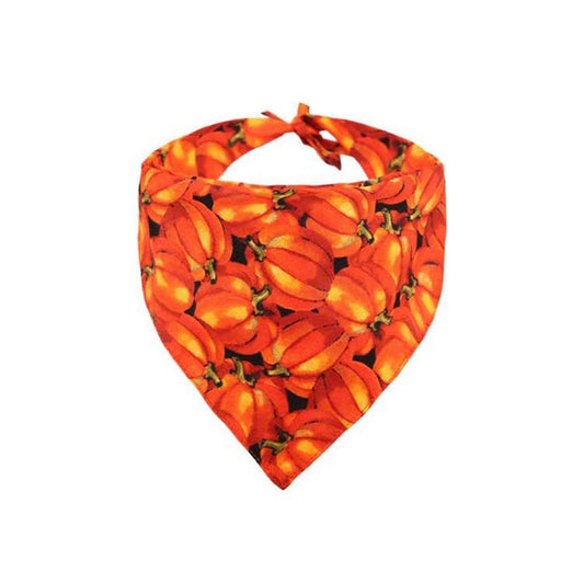 JMT-276362 Double-Sided Pumpkin Pattern Dog Bandana - Cartoon Triangle Scarf for All Seasons