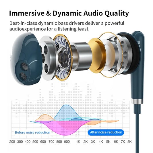 JMT-276554 Wired In-Ear Earphones with 3.5mm Jack, Microphone, and 1.2m Cable for HiFi Sound and Enhanced Bass