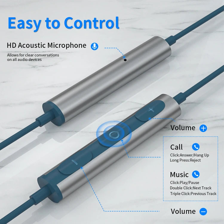 JMT-276554 Wired In-Ear Earphones with 3.5mm Jack, Microphone, and 1.2m Cable for HiFi Sound and Enhanced Bass