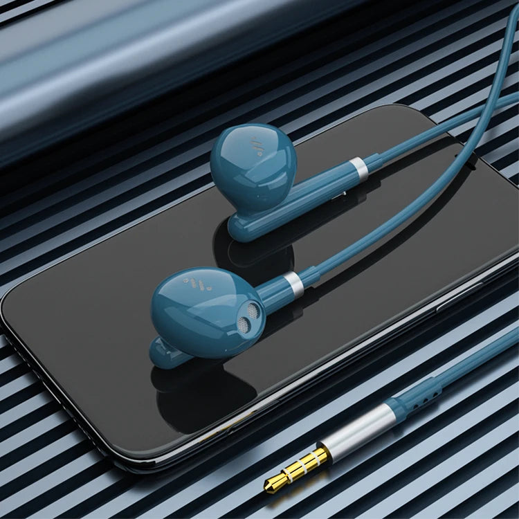 JMT-276554 Wired In-Ear Earphones with 3.5mm Jack, Microphone, and 1.2m Cable for HiFi Sound and Enhanced Bass