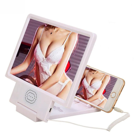 JMT-276746 Mobile Phone 3D Magnifying Glass Screen Magnifier with Lazy Bracket for Desktop Use