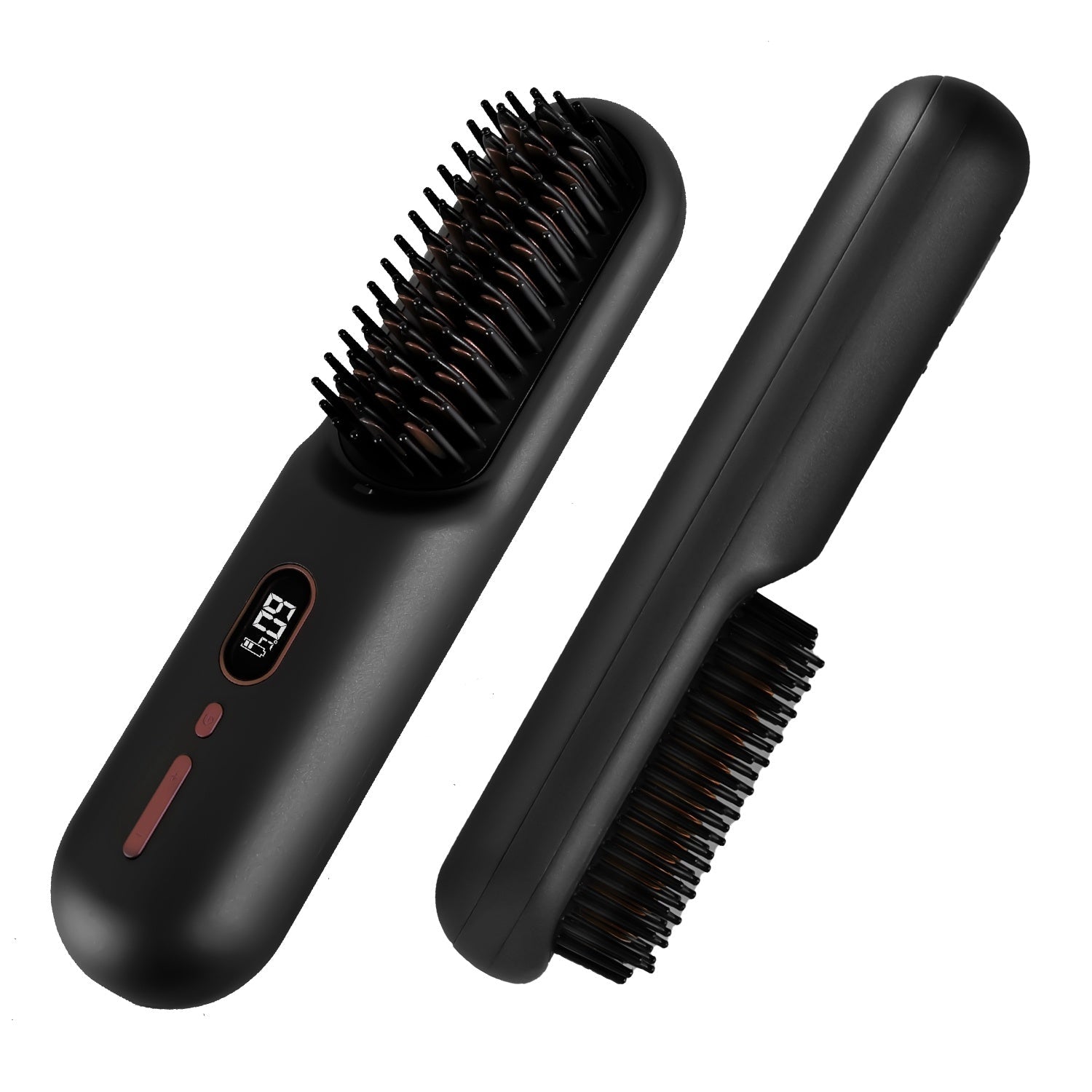 JMT-276874 Cordless Mini Hair Straightener Brush with 12 Heating Levels, Anti-Scald Design, and 30Mins Auto Sleep