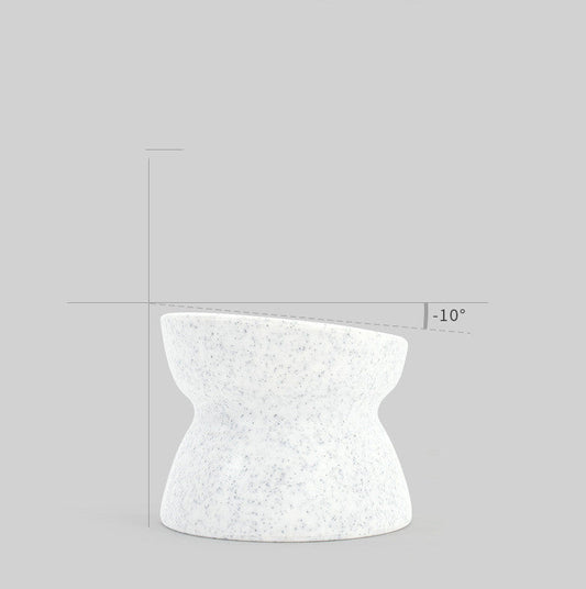 JMT-277066 Ergonomic Cat Bowl for Spinal Health - Durable Plastic in Dark Gray and White