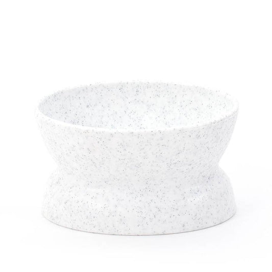 JMT-277066 Ergonomic Cat Bowl for Spinal Health - Durable Plastic in Dark Gray and White