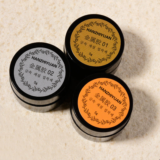 JMT-277194 Metal Glue for Nail Art - Phototherapy Polish in Light Gold, Silver, and Golden Yellow - 5g