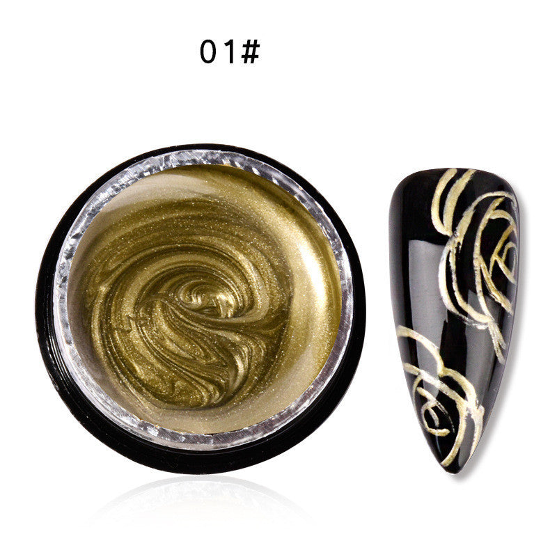 JMT-277194 Metal Glue for Nail Art - Phototherapy Polish in Light Gold, Silver, and Golden Yellow - 5g