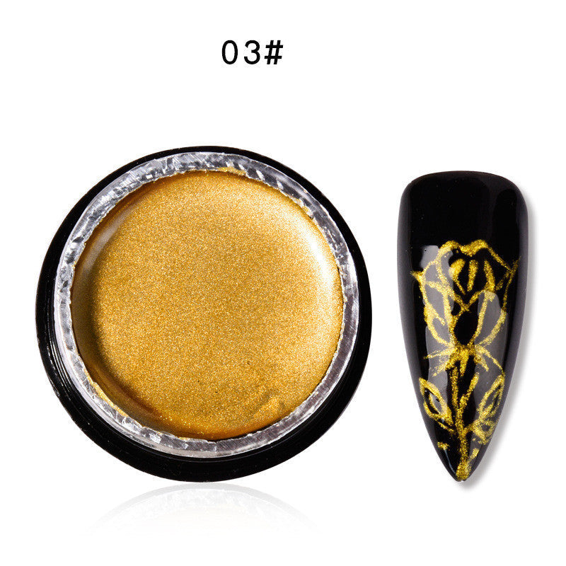 JMT-277194 Metal Glue for Nail Art - Phototherapy Polish in Light Gold, Silver, and Golden Yellow - 5g