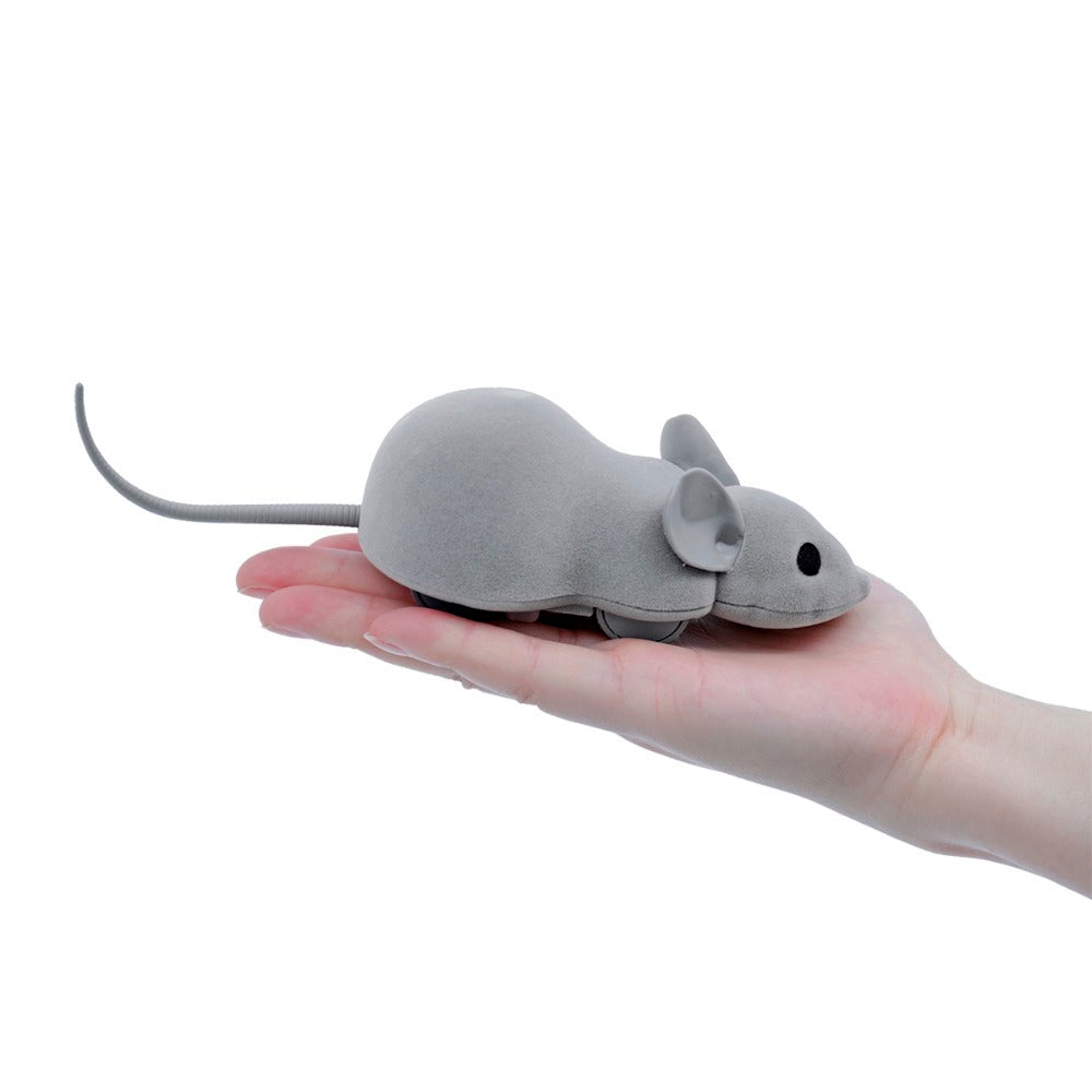 JMT-277194 Remote-Controlled Electric Mouse Toy for Cats - Flocking and ABS Plastic, Available in Black, Brown, and Gray