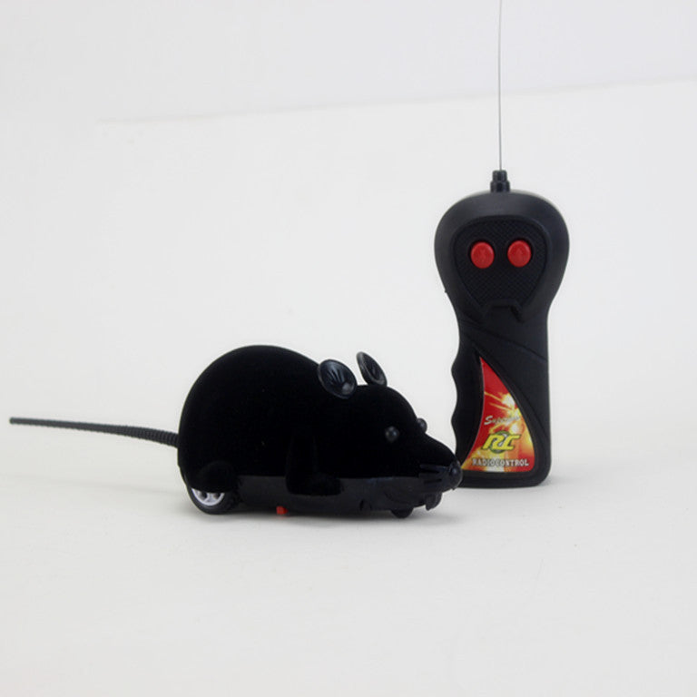 JMT-277194 Remote-Controlled Electric Mouse Toy for Cats - Flocking and ABS Plastic, Available in Black, Brown, and Gray