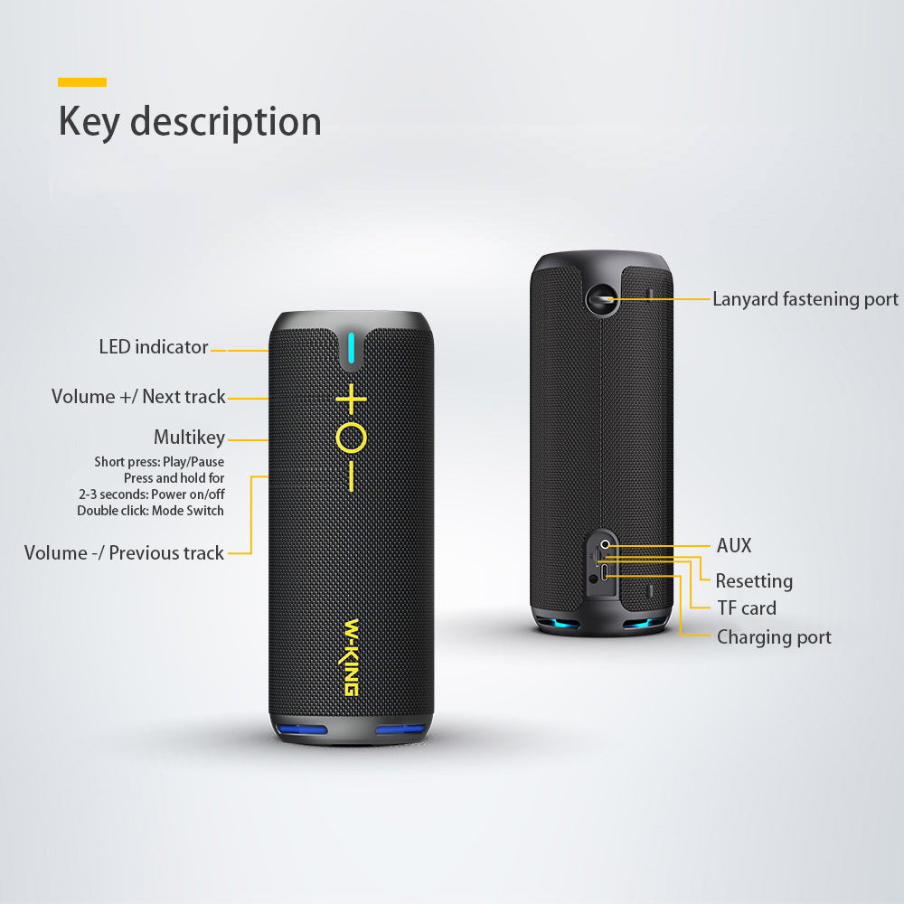 JMT-277386 Bluetooth Portable Speaker - Waterproof and Dust-proof with Long Battery Life and USB Charging