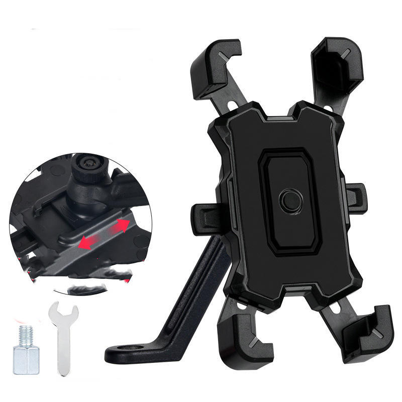 JMT-277898 Universal Electric Mobile Phone Holder for Motorcycles, Bicycles, and Cars - Shock-Proof and Adjustable for 4.8-6.8 Inch Devices