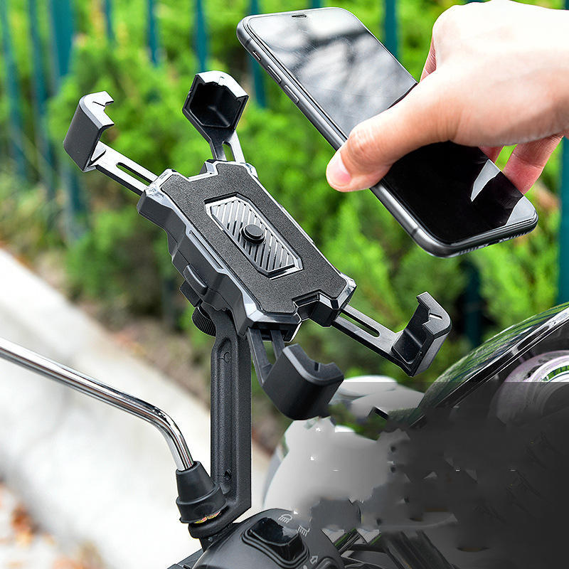 JMT-277898 Universal Electric Mobile Phone Holder for Motorcycles, Bicycles, and Cars - Shock-Proof and Adjustable for 4.8-6.8 Inch Devices