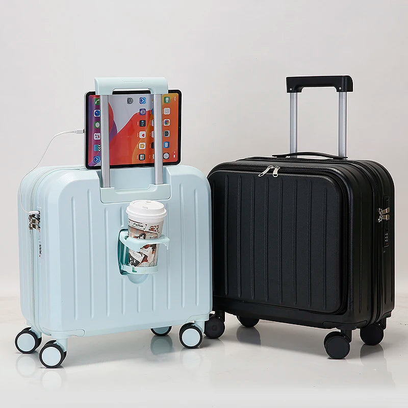 JMT-278090 Compact 18 Inch Travel Suitcase with Laptop Compartment and Wheels
