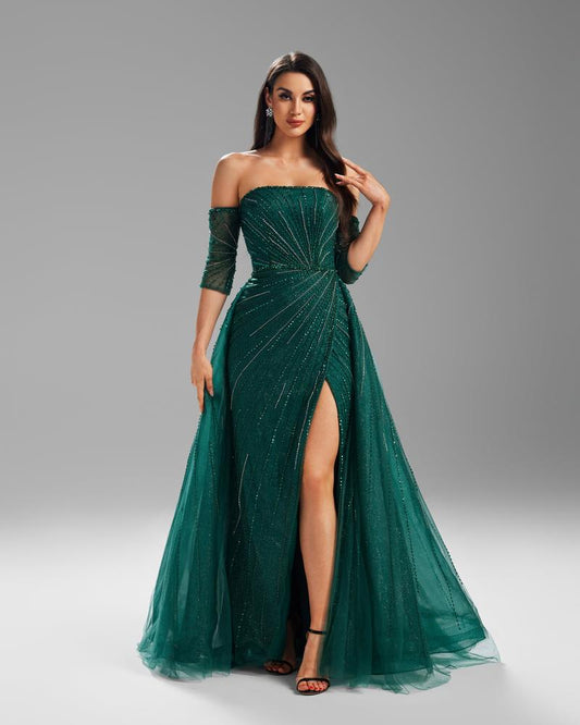JMT-278282 Elegant Blackish Green Dress for Women, Model SH0111
