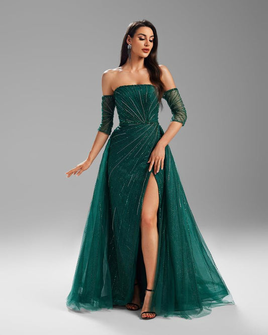 JMT-278282 Elegant Blackish Green Dress for Women, Model SH0111
