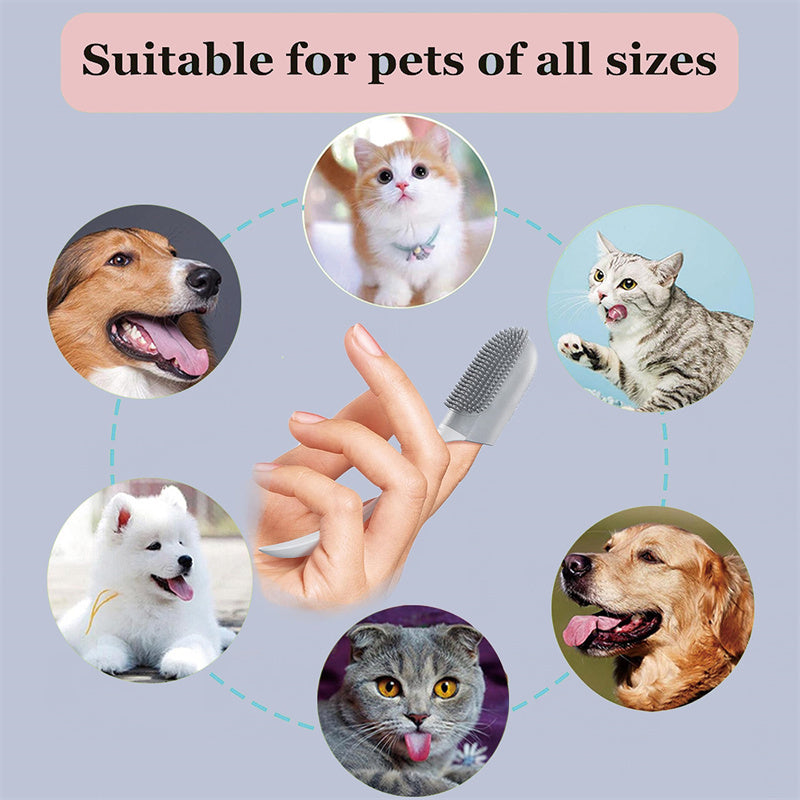 JMT-278282 Finger Toothbrush for Dogs and Cats - Soft Silicone Oral Care Tool for Plaque Removal and Fresh Breath